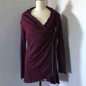 Fifteen Twenty Burgundy Asymmetrical Zip Jacket